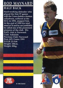 1995 Select AFL #369 Rodney Maynard Back